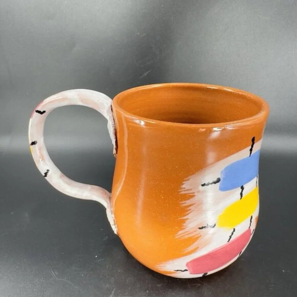 Vintage‎ 1988 Roberta Waterman Hand Made Oversize Coffee Mug Cup Made In Chicago